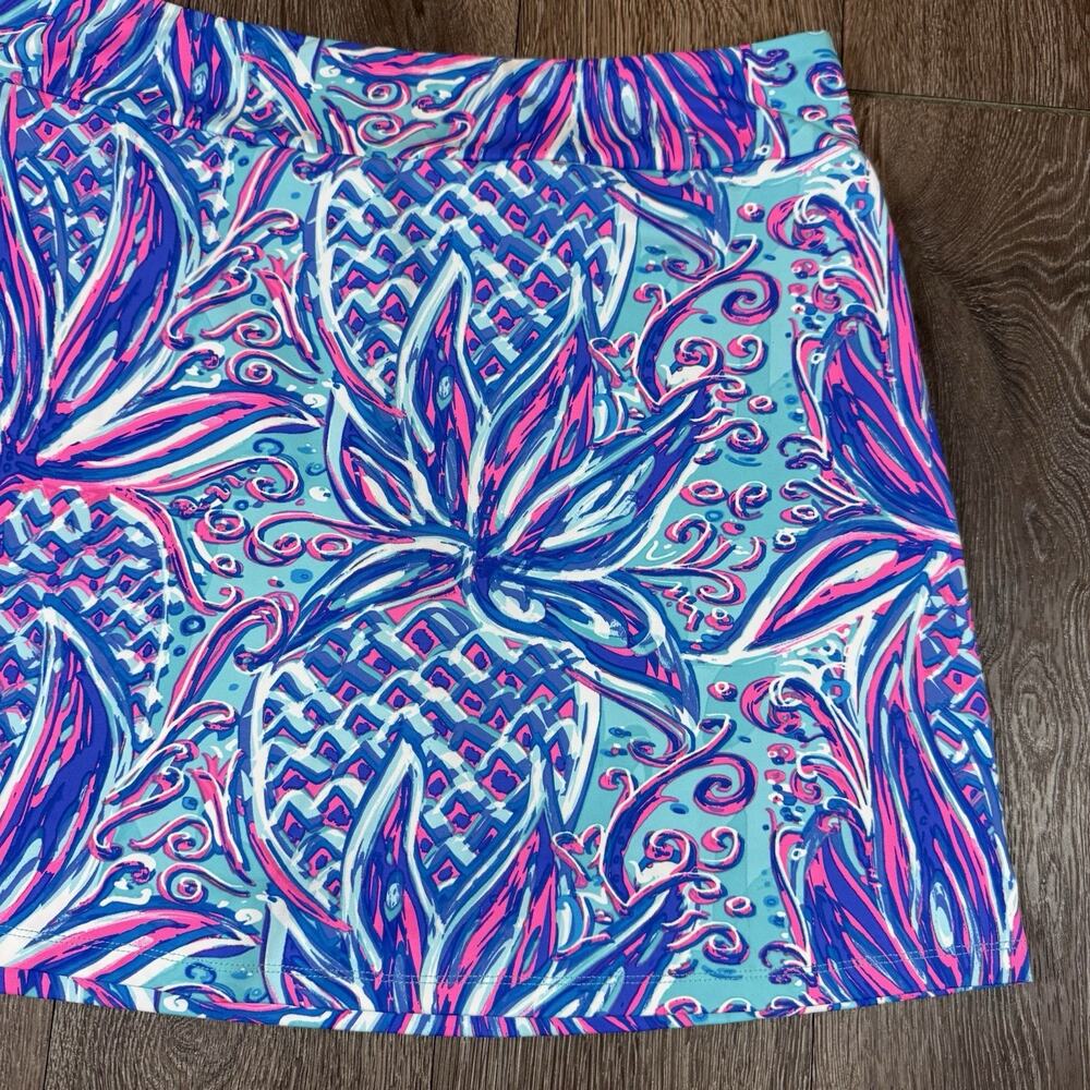 Lulu B Skort Womens Small Tropical Pineapple Print Blue Pink Golf Tennis Stretch - Picture 10 of 11